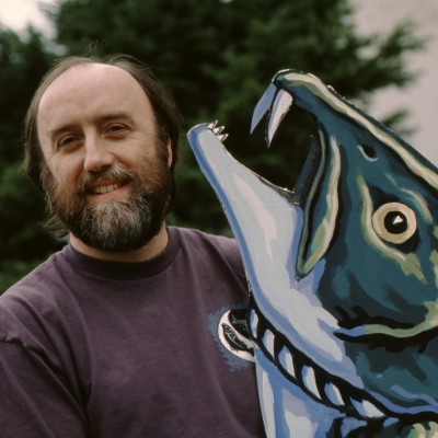 Ray and an early version of the saber toothed salmon in 1993