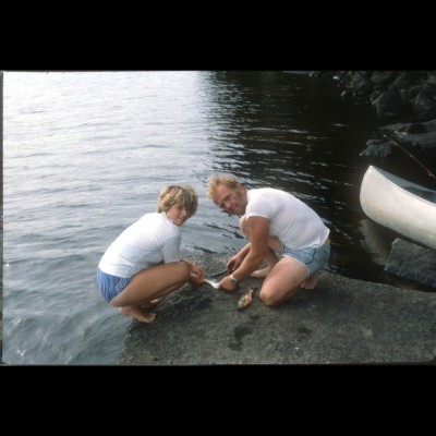 A teenage Dominique fishing with her dad.