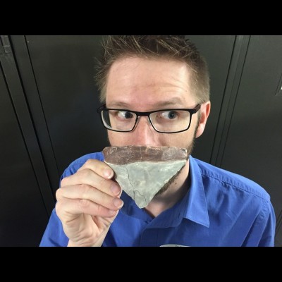 Dr. Leif Tapanila and the funky giant tooth of Megactenopetalus.