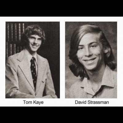Tom Kaye and David Strassman as seniors in high school in the Chicago area.  They haven't changed a bit!