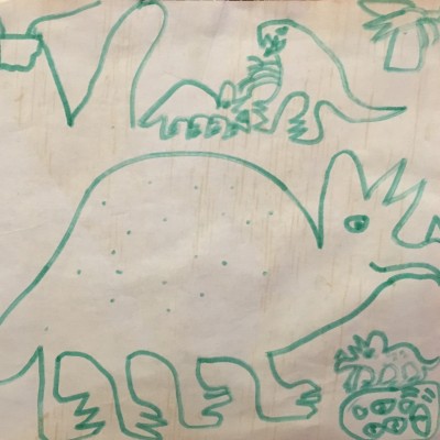One of Holly's doodles from church, preserved in the stata of parent's bible