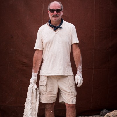 Getting plastered while plastering specimens in Utah.
Photo courtesy of National Geographic photographer Craig Cutler