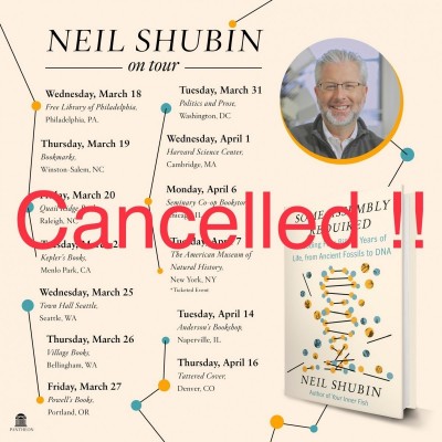 Instead of his planned book tour, Neil has dropped into over 100 virtual classrooms since April. He talks fossils, development, careers in science and expeditions with middle and high school students. I&rsquo;ve witnessed remarkable dedication of teachers and have been inspired by their students.&nbsp;