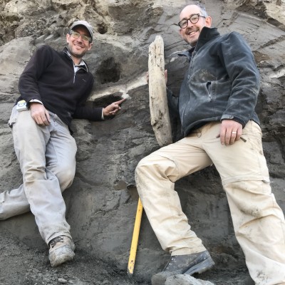 Grant and Alberto Reyes with a porcupine from the Old Crow River in 2018