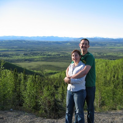 Grant and his wife Victoria in the Klondike, 2004.