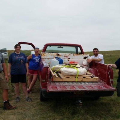 Finishing up a mosasaur dig in the Smoky Hill Chalk of western Kansas with Fort Hays State University students.