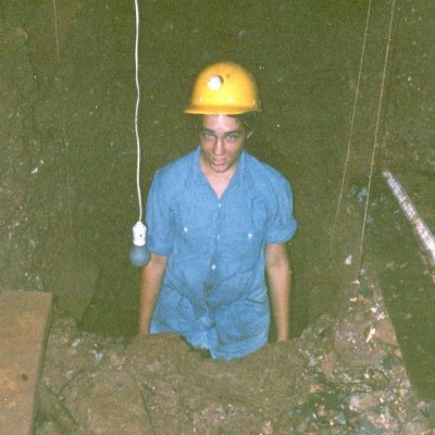 ReBecca working in a cave near Jasper, Arkansas in 1994, collecting Pleistocene vertebrate fossils on her first paleontological dig at 14 years old.&nbsp;