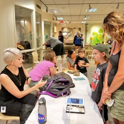 Ashley at "Meet a Paleontologist Day" at the Cleveland Museum of Natural History's Smead Discovery Center.