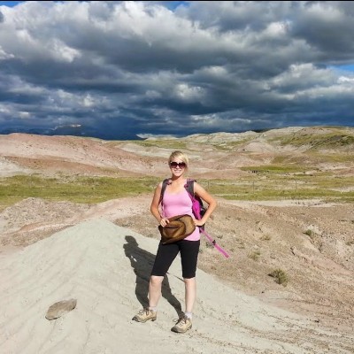 Ashley at the legendary "Egg Mountain" site near Choteau, Montana in 2014.