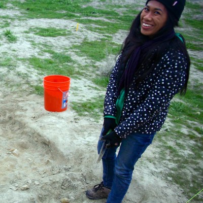 Uncovering fossil cetaceans at the Sharktooth Hill Bone Bed, Kern County, 2014. Photo by Vanessa Rhue.