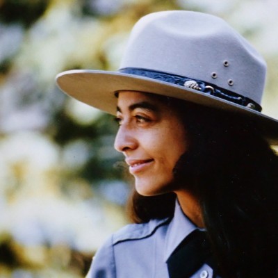 Karen as a National Park Service interpretive ranger.