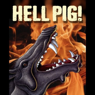A Hell Pig graphic with flames!