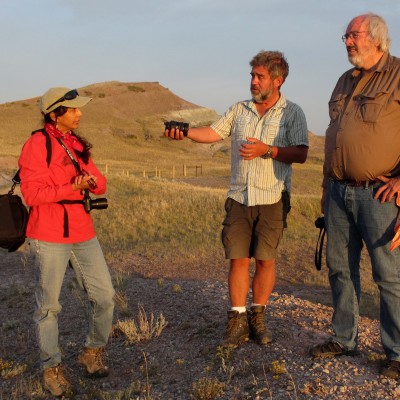Talking taphonomy at Egg Mountain with Ray Rogers and Jack Horner.