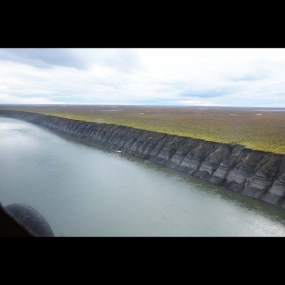 Ray's photo of the amzining fossil filled cliffs of the Colville River.