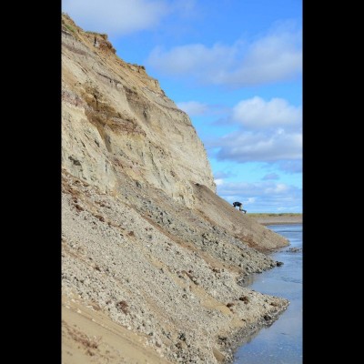 Ray's photo of Greg moments after a section of the muddy slope collapsed and knocked Greg down. Luckily he was unhurt.