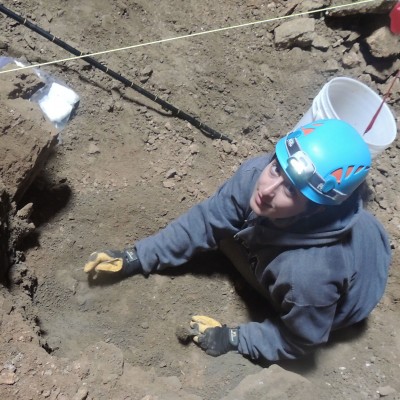 Julie excavating from her first season at NTC