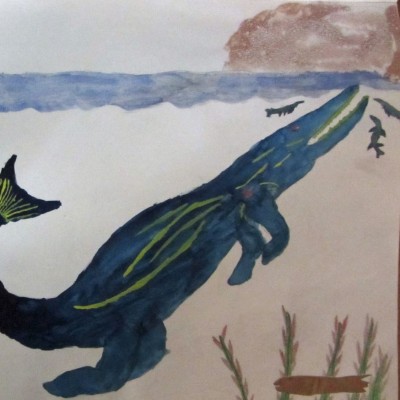 Dean drew this mosasaur at age 12!