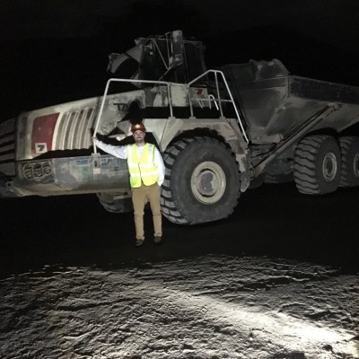 Peter in a Triassic salt mine in Northern Ireland...