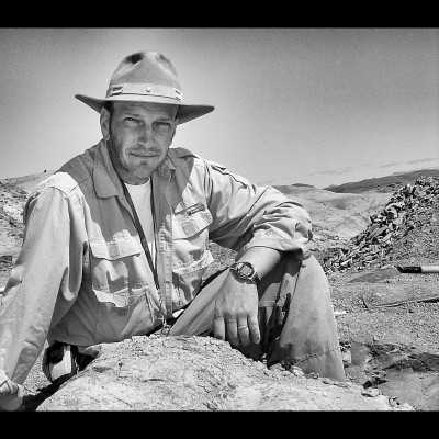 Kenneth in the field in Argentia where Dreadnoughtus was discovered.