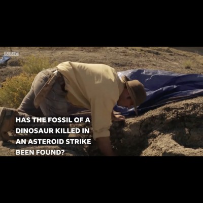 A scene from the BBC Documentary showing whjen the dinosaur leg was found by Robert and his crew...