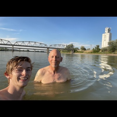 Cooling off in the Yellowstone River