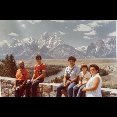 J.P's first time to Wyoming at the Tetons in 1978. He's the one with binoculars.. being a lifelong birder.