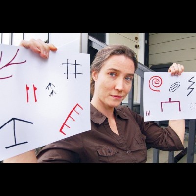 Genevieve von Petzinger and some of the fascinating repeating symbols she has researched over the years.