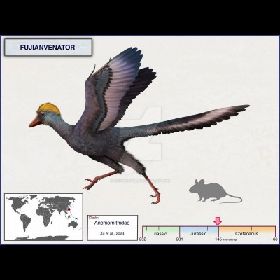 The Paleo Nerds talk with Steve about an excitinhg new feathered dinosaur discovery:&nbsp; Fujianvenator (meaning "Fujian hunter") an extinct genus of long legged avian dinosaur from the Late Jurassic Nanyuan Formation of Fujian Province, China. Has the 'temporal paradox' finally been put to rest? In 1994, Alan Feduccia argued that there was a "temporal paradox" due to most bird-like dinosaurs being known from the Cretaceous, while birds are thought to have originated in the Jurassic.