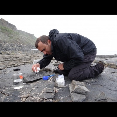 Brusatte on the Isle of Skye excavating a pterosaur (the holotype of Dearc) in May of 2017. See: https://en.wikipedia.org/wiki/Dearc