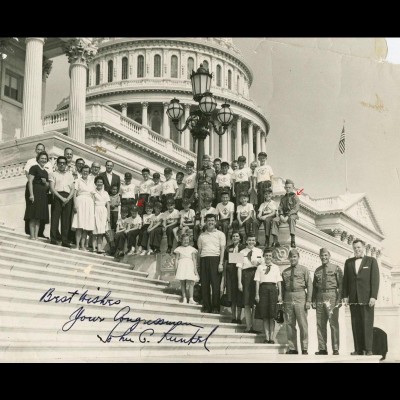 A ten year old Ray Troll in 1963 on his very first visit to Washington DC with his cub scout troop. This was also his first time seeing the Smithsonian Museum of Natural History. Seeing the mounted dinosaur skeletons there blew his young mind and helped set him on his lifelong path of Paleo Nerdism. The red arrow is pointing to him on the left. His big brother Tim Troll is on the right hand side.