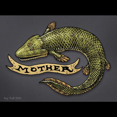 Ray is planning on getting this Tiktaalik tattoo to honor our great great great great great great great great great great great great great great lobefiined grnamother!