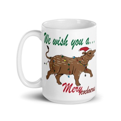 Dare I say this is the world's ONLY oreodont christmas themed coffee mug as designed by Meaghan.