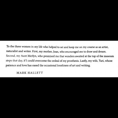 Mark Hallet's thanks to the women who supported him in his life and work