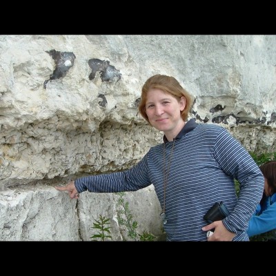 Susan at the K/PG boundary ash layer at Stevns Klint in Denmark