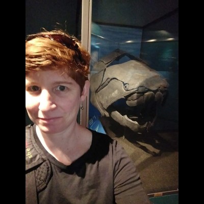 Susan and the Dunkleosteus from the Field Museum