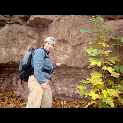 Susan "digging" the Devonian delights of wesern New York