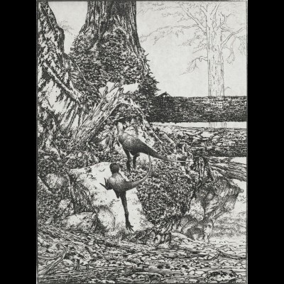 One of Doug's etchings, still in progress. 