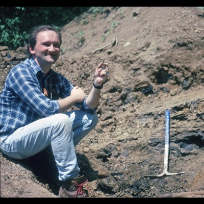 Hans at the Tomahawk Triassic fossil site in Virgina in 1988.