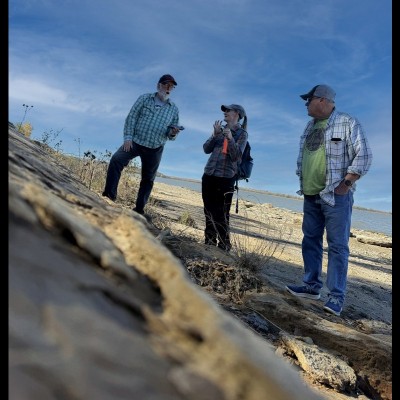 Ray, Kate and Brad Howe talking about the cool rocks they're about to explore