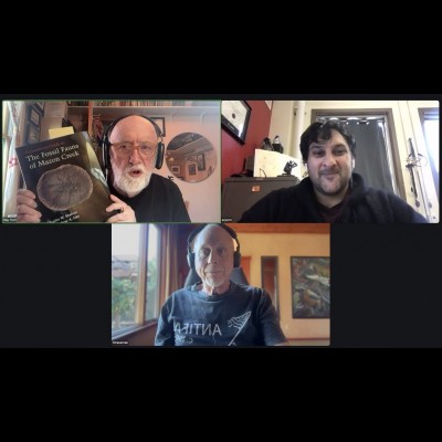 Ray Arj and Dave with the Mazon Creek book by Eugene Richardson
