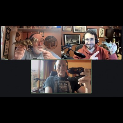 Ray, James, and Dave with their tyrannosaurs's...