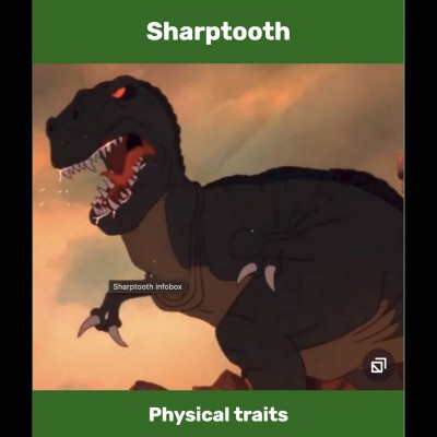 Land Before Time's T-rex called Sharptooth