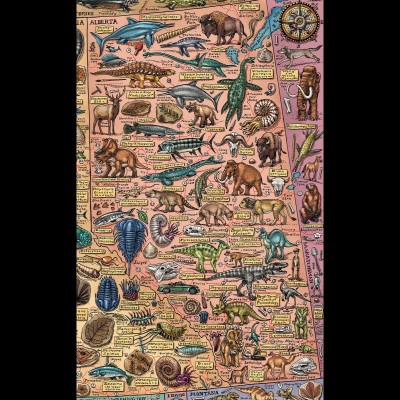 Ray's illustrated map of Alberta's truly incredible fossil riches.